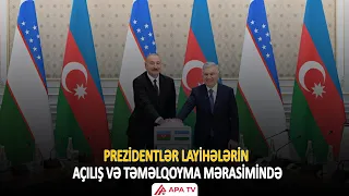 Prezidentlər Azərbaycanın Özbəkistanda həyata keçirdiyi layihələrin açılış və təməlqoyma mərasimində
