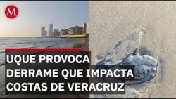 Derrame de crudo afecta a Veracruz, fue ocasionado por buque en costa de Tabasco: Rocío Nahle