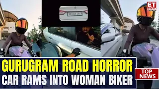 Woman Biker Allegedly Tailed Before Car Rams Into Bike On Gurugram Golf Course Road