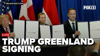 Trump UNGA trilateral signing ceremony with Greenland and Denmark