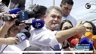 Voluntary surrender! Juan Orlando Hernández arrives at the Supreme Court for his initial court ap...