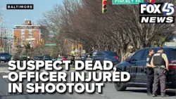 Suspect dead, officer transported to Shock Trauma after shooting in Baltimore