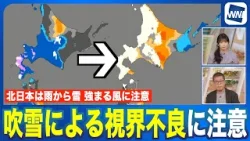【強風】北海道は雨から雪に 吹雪による視界不良に注意 【強風】北海道は雨から雪に 吹雪による視界不良に注意