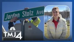 В городе Кеваскум в честь олимпийского чемпиона Джордана Стольца был организован парад в честь ег...