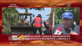 Vecinos de Cantor y Aguacate Línea molestos por abandono del bacheo en seis kilómetros en la CA-13
