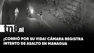 Surveillance camera captures attempted robbery of young man in Villa Austria, Managua