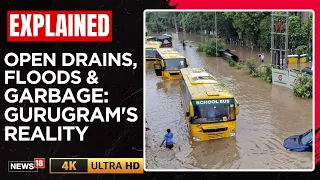 Gurugram Flood Crisis: Residents Rescue Children As Roads, Subways Remain Waterlogged | N18V