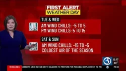FORECAST: Frigid weather prompts 4 First Alert Weather Days