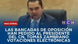 Las bancadas de oposición han pedido al presidente del CN, Tomás Zambrano votaciones electrónicas Las bancadas de oposición han pedido al presidente del CN, Tomás Zambrano votaciones electrónicas
