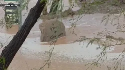 Heavy rainfall floods golf course near Lake Las Vegas