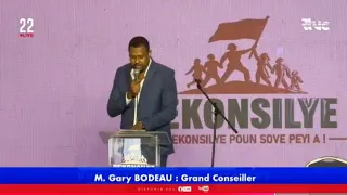 Discours de Gary BODEAU à la Cérémonie officielle de lancement du Parti "REKONSILYE"