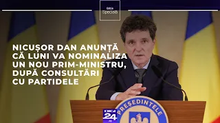 Nicușor Dan anunță că luni va nominaliza un nou prim-ministru, după consultări cu partidele