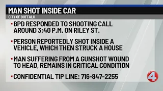 Man in critical condition after being shot in the head on Riley Street