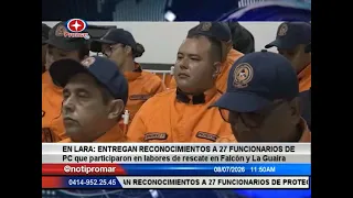 Lara: entregan reconocimientos a 27 funcionarios de PC que participaron en labores de rescate