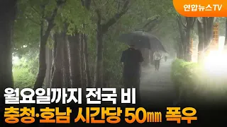 월요일까지 전국 비…충청·호남 시간당 50㎜ 폭우 / 연합뉴스TV (YonhapnewsTV)