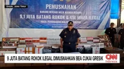 Bea Cukai Gresik Musnahkan 9 Juta Batang Rokok Ilegal Senilai Rp13 Miliar
