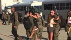 Marines welcomed home with open arms & plenty of love after deployment with Lincoln Strike Group