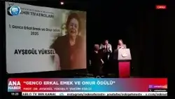 Genco Erkal emek ve onur ödülünü Prof. Dr. Ayşegül Yüksel’e takdim etti