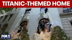 Titanic-themed Halloween stoop on the Upper East Side