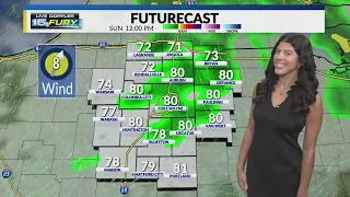 Scattered showers in the early afternoon clearing by the evening