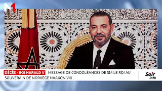 Message de condoléances de SM le Roi au Souverain de Norvège suite au décès du Roi Harald V