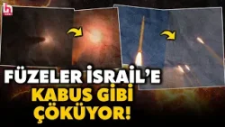 İRAN'DAN YENİ FÜZE DALGASI! İsrail kıyameti yaşıyor! Kaçacak yer kalmadı, bölge ateş çemberi...