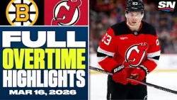 Boston Bruins at New Jersey Devils | FULL Overtime Highlights - March 16, 2026