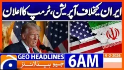 Operation Midnight Hammer against Iran completed, says Trump| Headlines Geo News 6 AM (4 Feb 2026)
