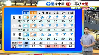 [Sept. 5 (Sat) - 6 (Sun)] Rain eases up on Saturday, laundry-friendly in the north; heavy rain re...