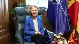 Фон Дер Лајен во Македонија: Охрабрување за реформите, но и незадоволство за спорот со Бугарија