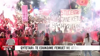 Flakadanë e flamuj kuq e zi/ Protestuesit ‘ndezin’ Tiranën, marshim-protestë në kryeqytet