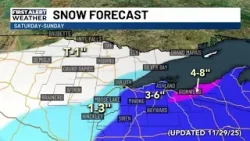 The weekend forecast in a minute starts with snow and finishes with cooler temps
