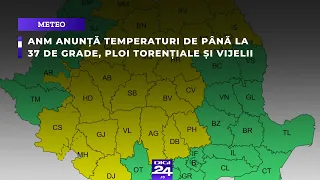 ANM anunță temperaturi de până la 37 de grade, ploi torențiale și vijelii