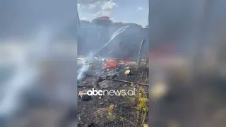 Zjarr në një sipërfaqe me bar dhe shkurre në Lazarat, flakët rrezikojnë banesat| ABC News Albania