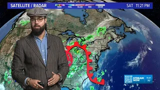 Sunday morning should remain mostly dry, but showers and storms arrive around lunchtime