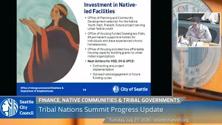 Finance, Native Communities and Tribal Governments Committee 7/21/2026