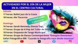 Fin de semana con actividades culturales por el Día de la Mujer