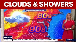DC weather: Partly sunny, passing showers Wednesday with highs in the upper-80s