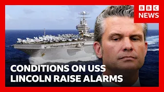 Conditions on US aircraft carrier raise alarms after more than 250 days at sea | BBC News