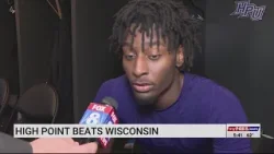 High Point University basketball players discuss upset NCAA win against Wisconsin