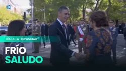 Así ha sido el saludo de Sánchez a Ayuso y Almeida en el desfile del 12-O