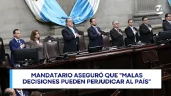 Arévalo pide mejorar coordinación entre Ejecutivo y el Congreso durante segundo informe de gobierno