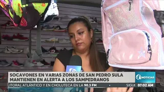 Sinkholes in various areas of San Pedro Sula keep residents on high alert.