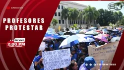 Maestros bloquean el tránsito en la avenida Máximo Gómez en protesta por aumento salarial