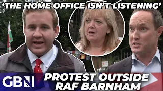 'The town is united!' | Furious locals protest against 1,250 migrants being moved into RAF Barnham