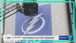 Tampa drops Lightning playoff banner