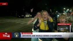 Fans celebrating outside Kelly's Bleachers