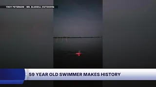 59-year-old woman makes history as first person to swim the length of Lake Winnebago