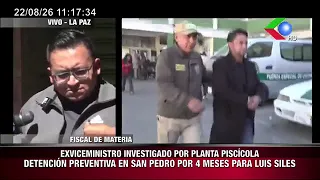 FORMER VICE MINISTER INVESTIGATED FOR FISH FARM PROJECT: 4-MONTH PREVENTIVE DETENTION IN SAN PEDRO