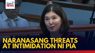 Pia Cayetano, nakatatanggap umano ng threats at intimidation? | GMA News
